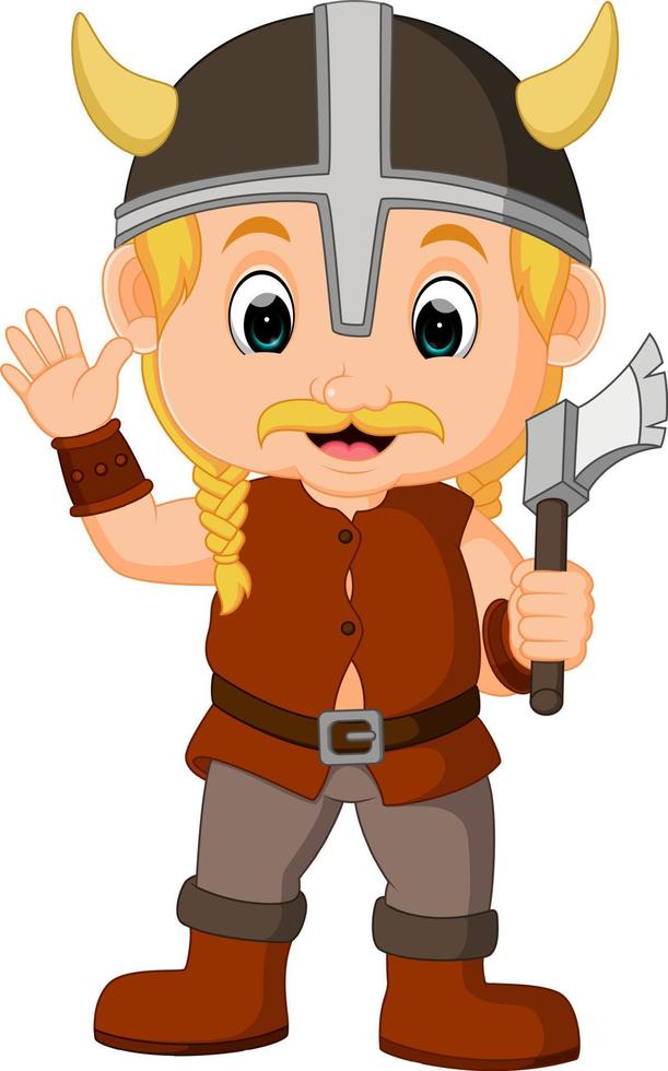 viking warrior cartoon vector