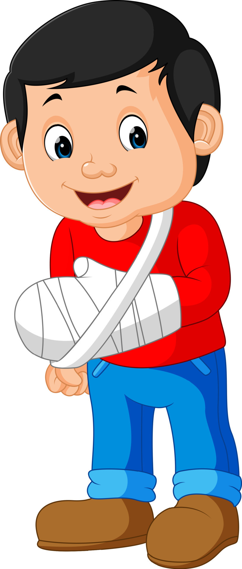 little man with broken arm 8021638 Vector Art at Vecteezy