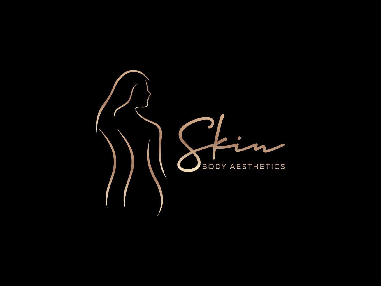 Beauty Handdrawn Body care for Skin Care Cosmetic logo design vector