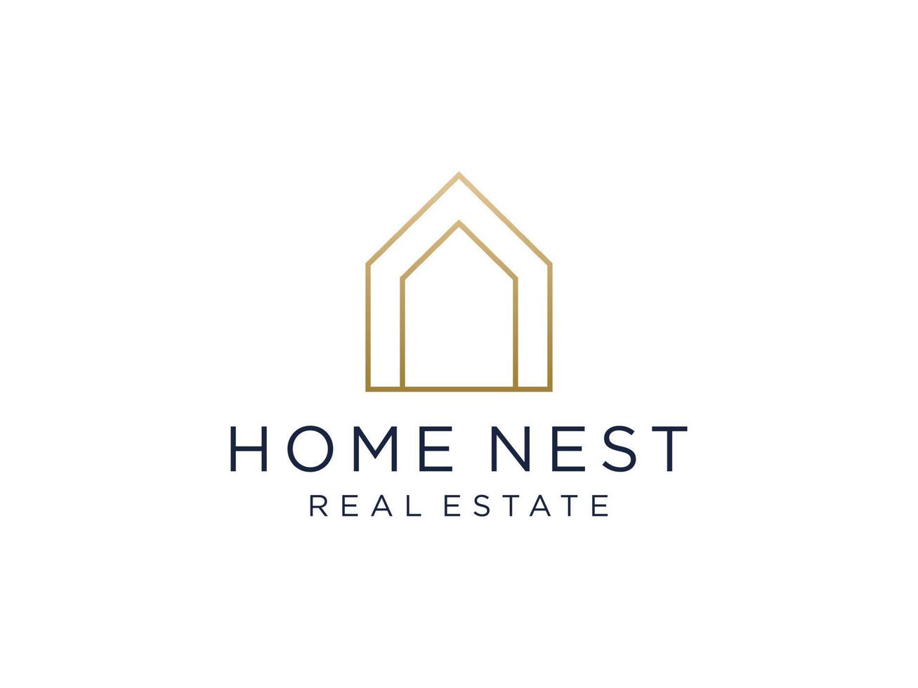 Home nest logo template, home branch handmade logo illustration vector