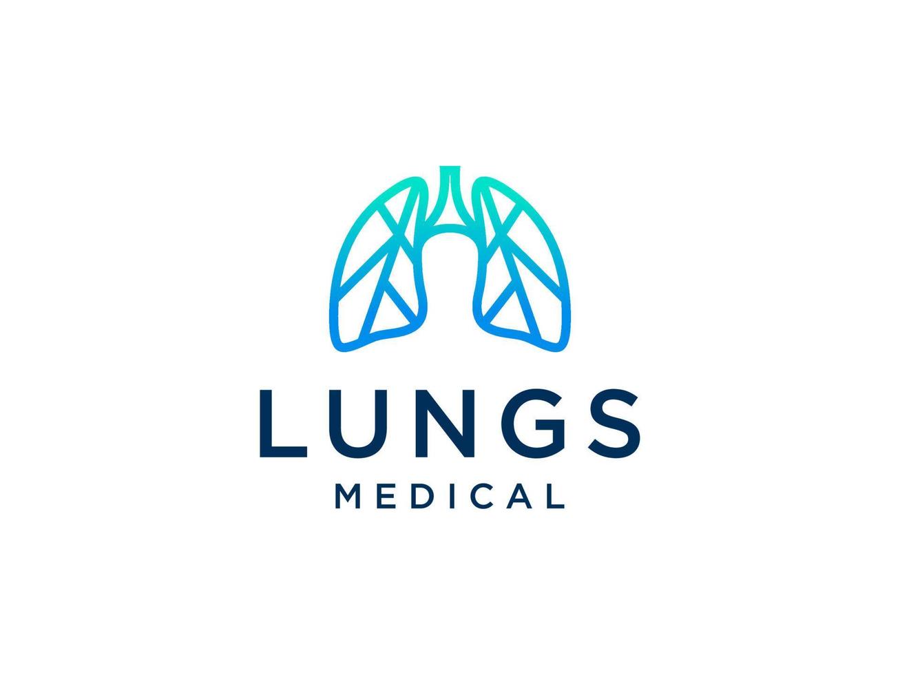 vector de plantilla de logotipo de pulmones simples, plantilla de pulmones de salud, icono de símbolo de logotipo