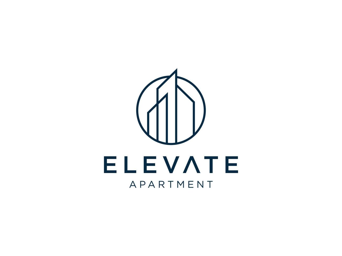 Simple modern building architecture logo design with line art skyscraper graphic vector