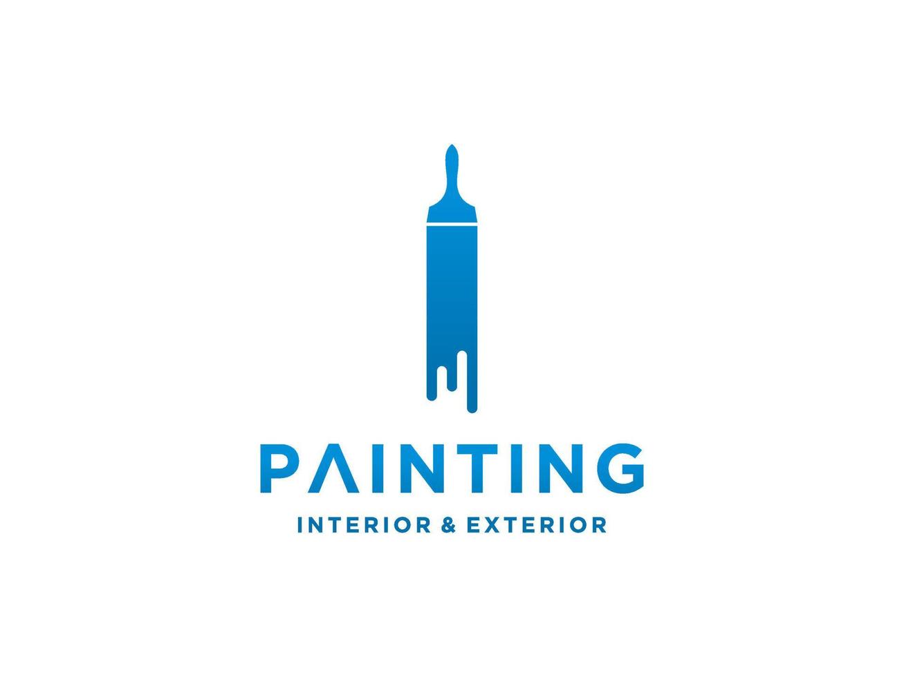 plantilla de logotipo de pintura con vector premium de concepto i inicial