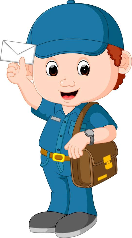 cute postman cartoon vector