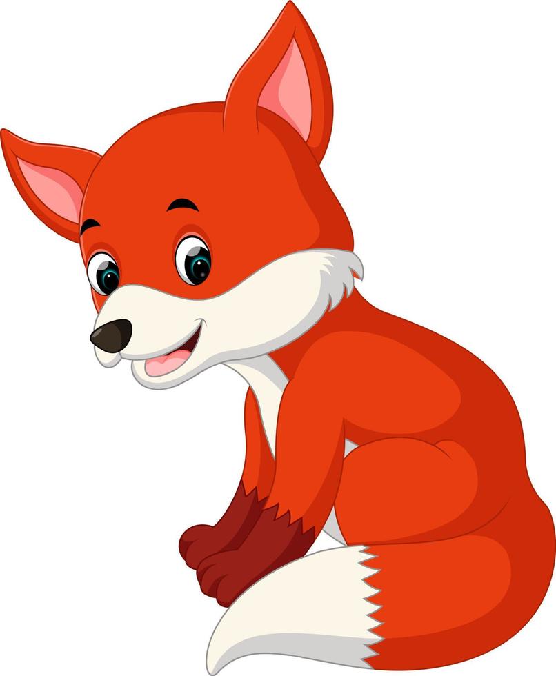 cartoon funny fox vector