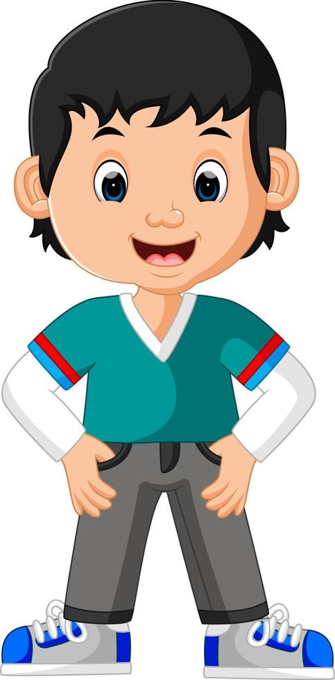 cute boy cartoon vector