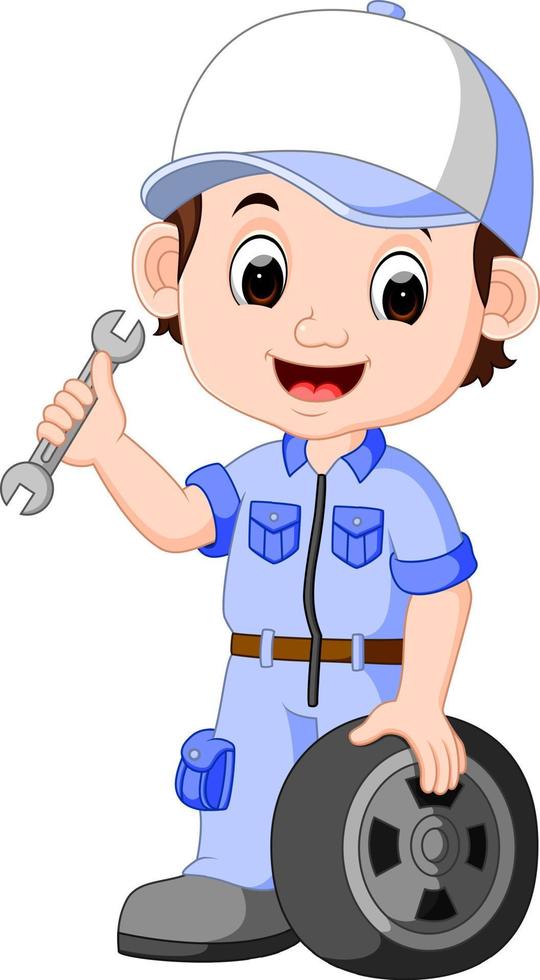 illustration of Cartoon serviceman vector