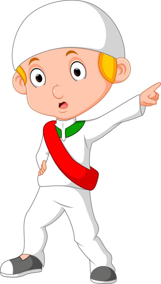 muslim boy standing vector