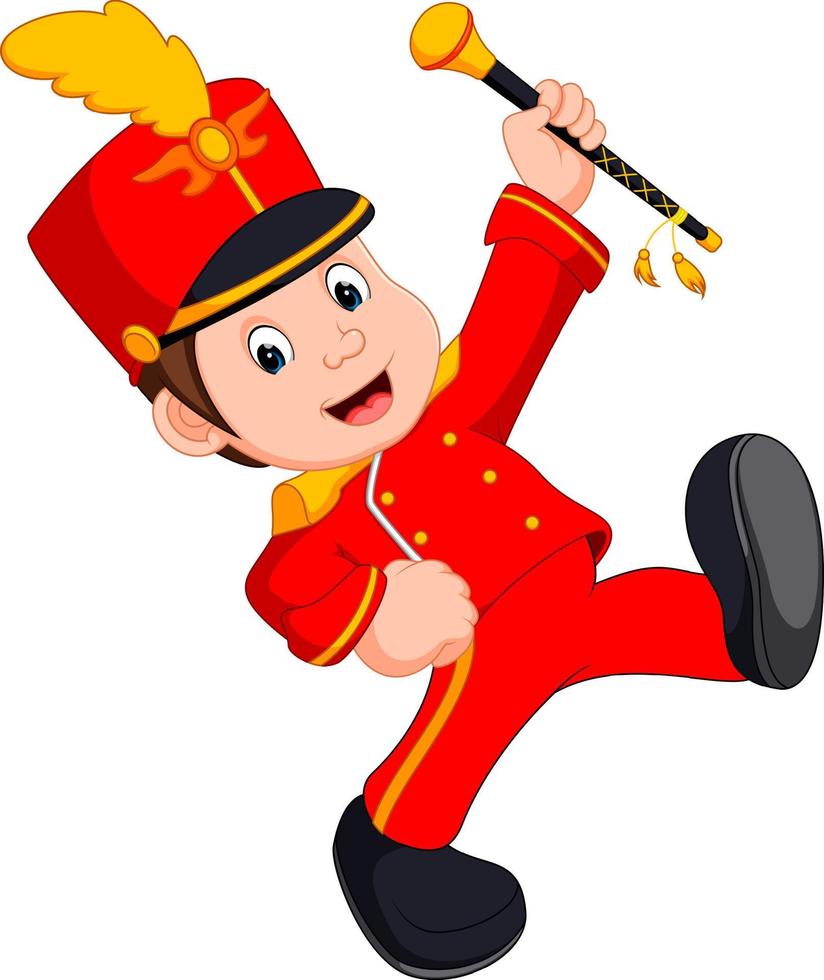 boy marching band vector