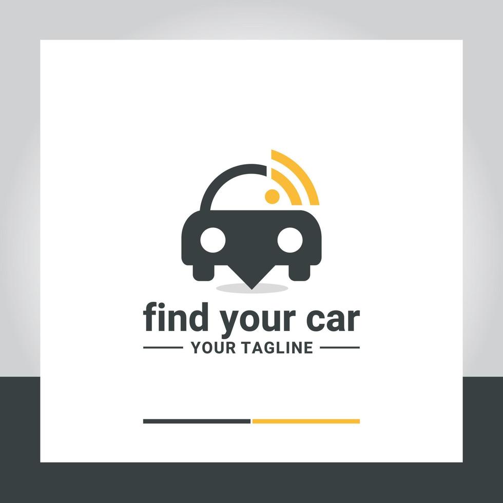 find car logo design vector, signal, wifi, located. vector