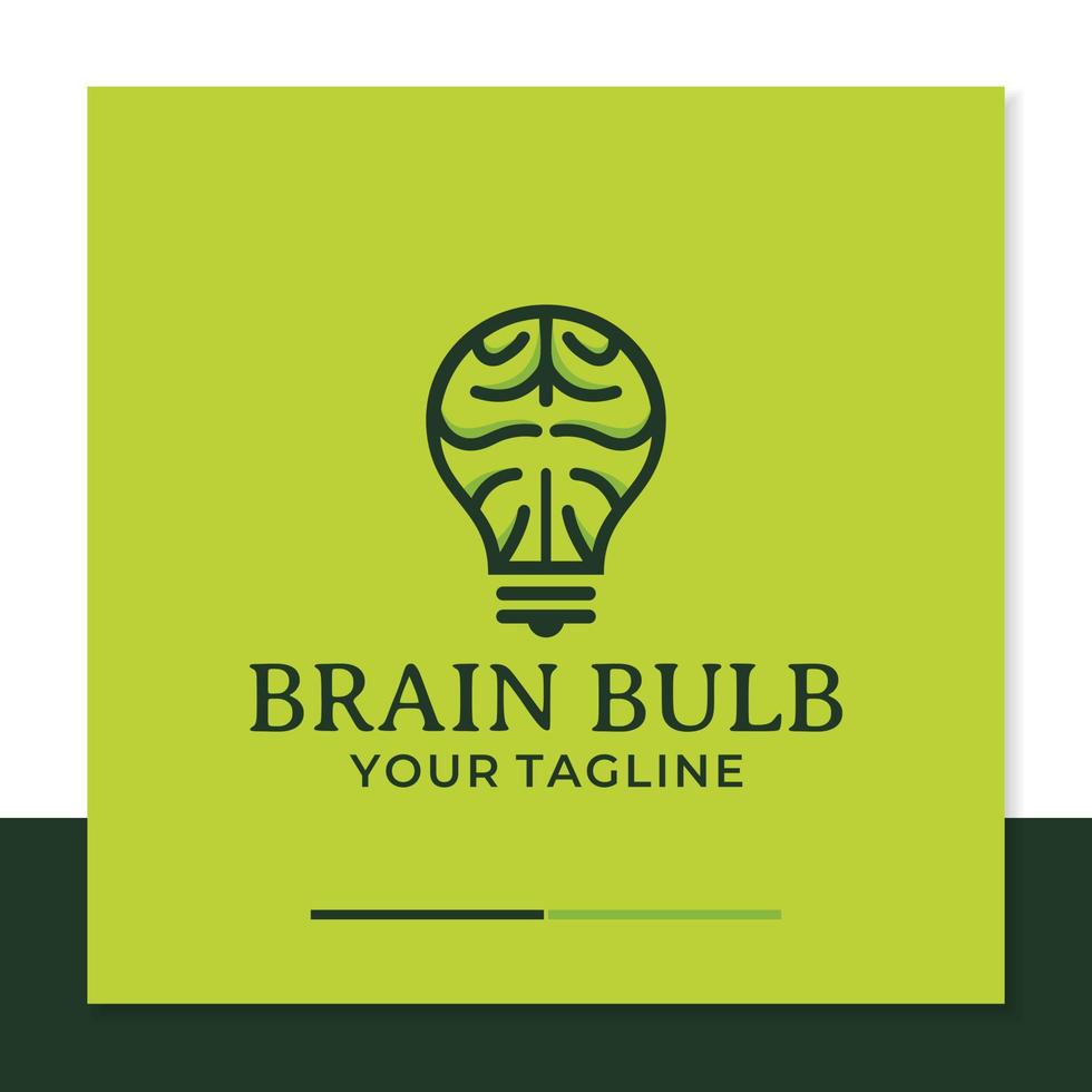 brain bulb logo design vector