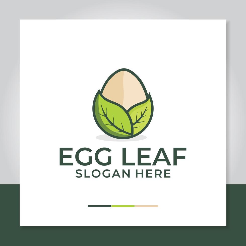 egg and leaf logo design vector, nest, naturally, playful vector