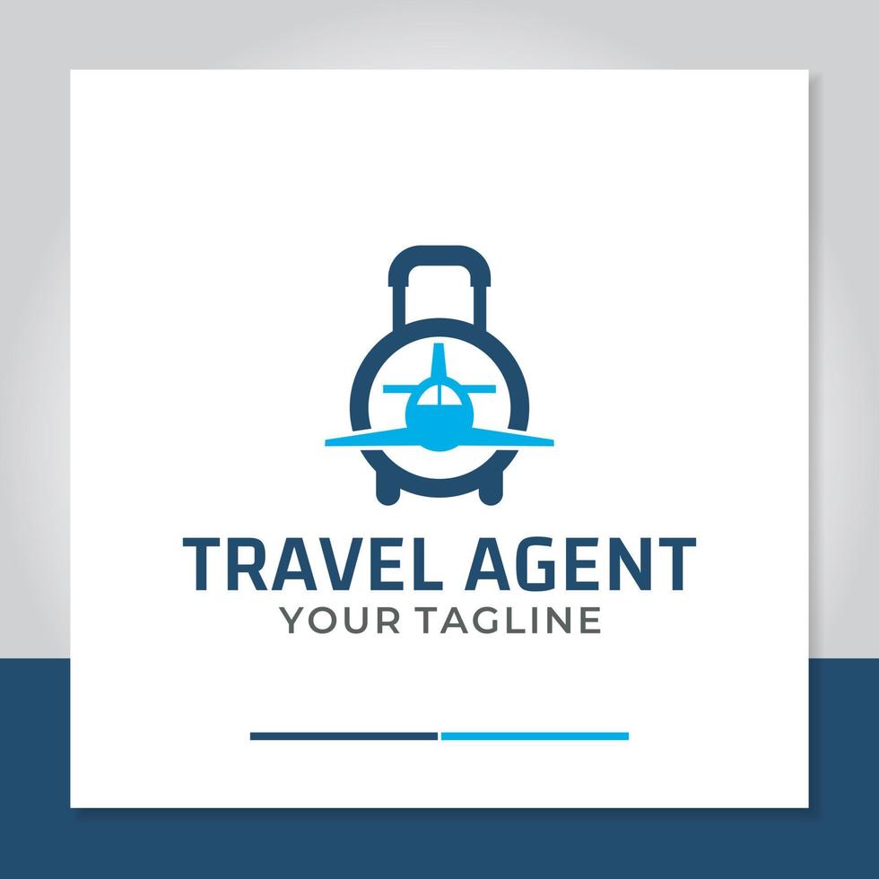 travel logo design vector, bag, plane. vector