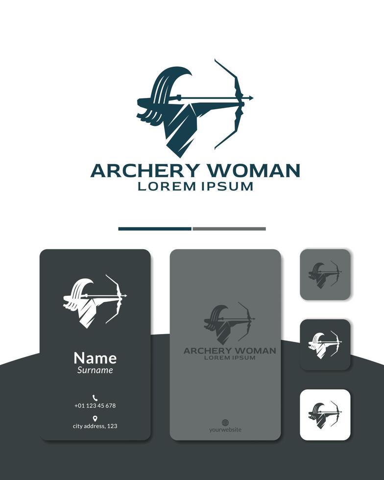 archery logo design vector, people, sport vector