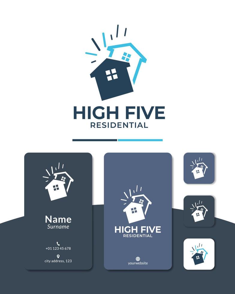 home highfive logo design vector icon symbol