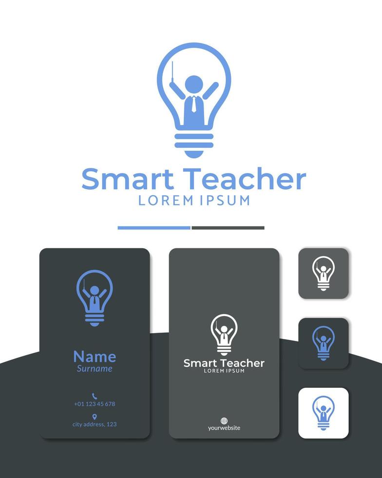 bulb teacher logo design vector, smart, mentor. vector