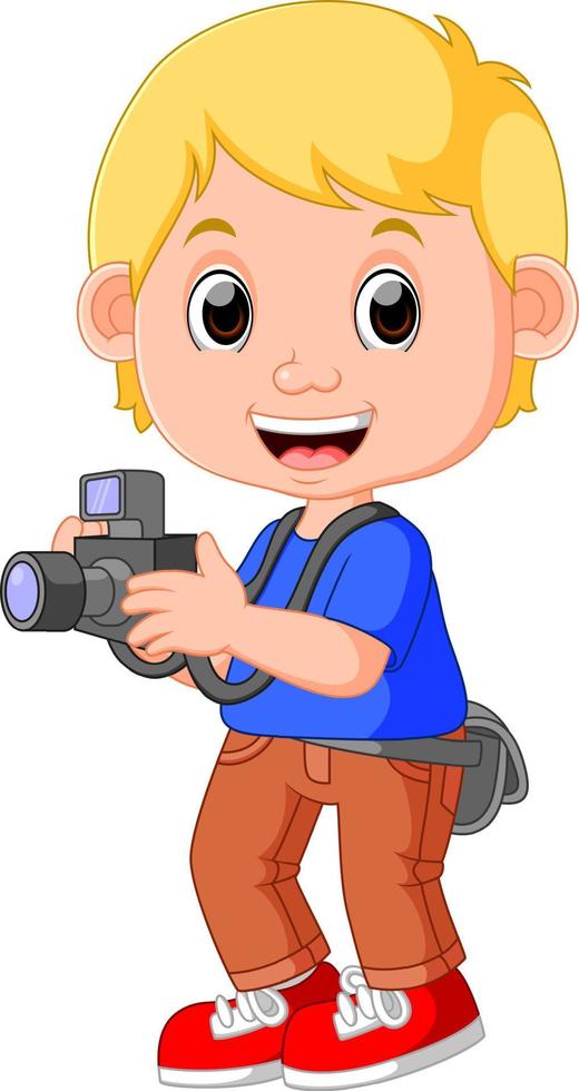 Cartoon character photographer vector