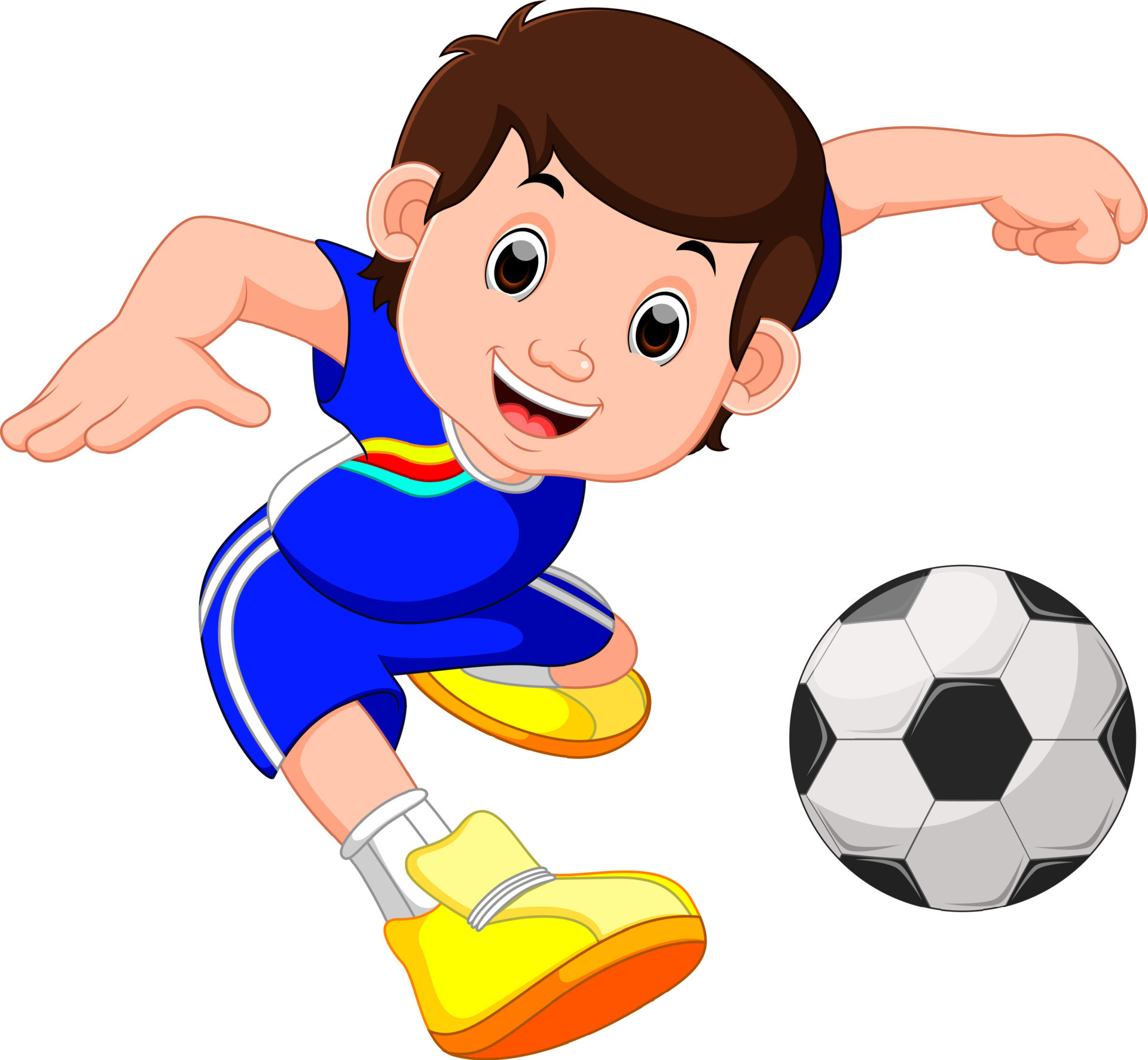 Boy cartoon playing football 8021867 Vector Art at Vecteezy