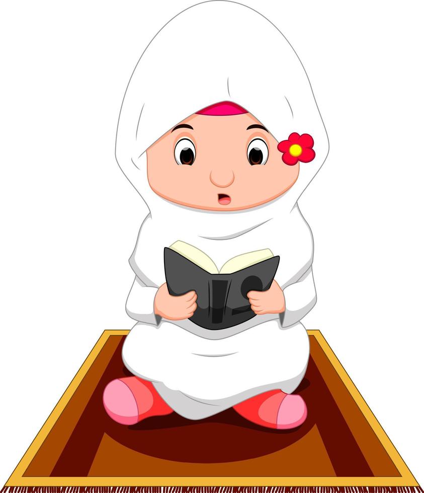 mujer musulmana orando vector