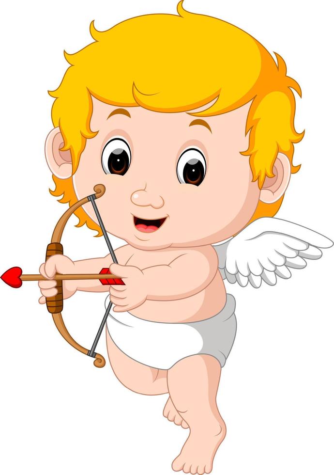 Funny little cupid boy vector