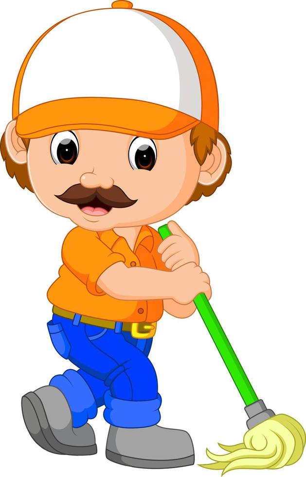 funny cleaning service vector