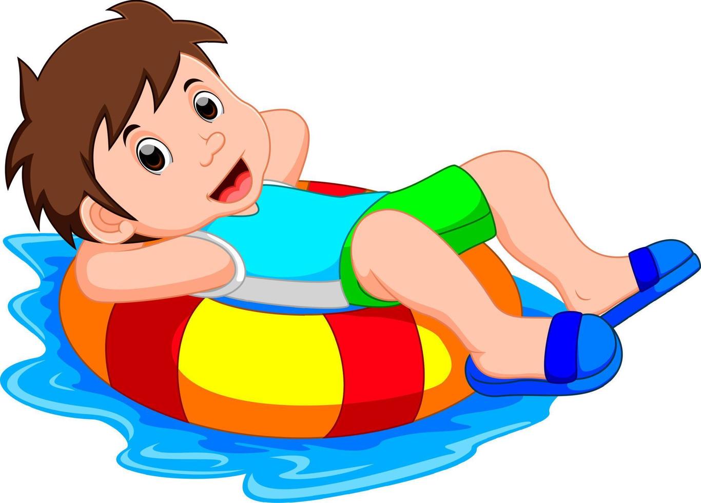 Very cute boy on ring ball vector