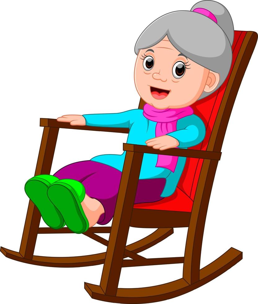 funny grandmother cartoon vector