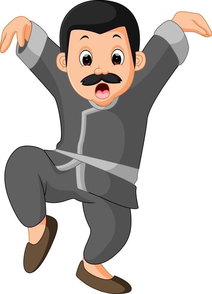 funny kung fu Cartoon vector