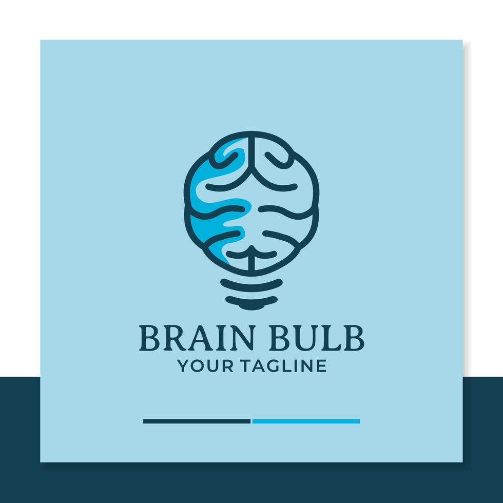 logo design bulb brain playful vector