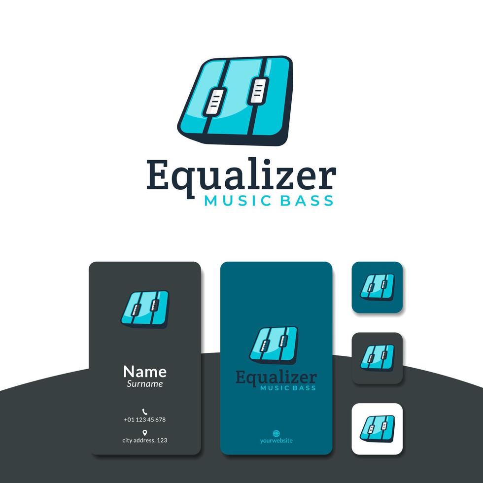 box equalizer music logo design vector