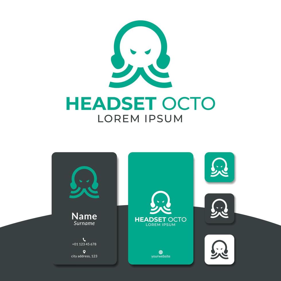 logo design octo headset vector