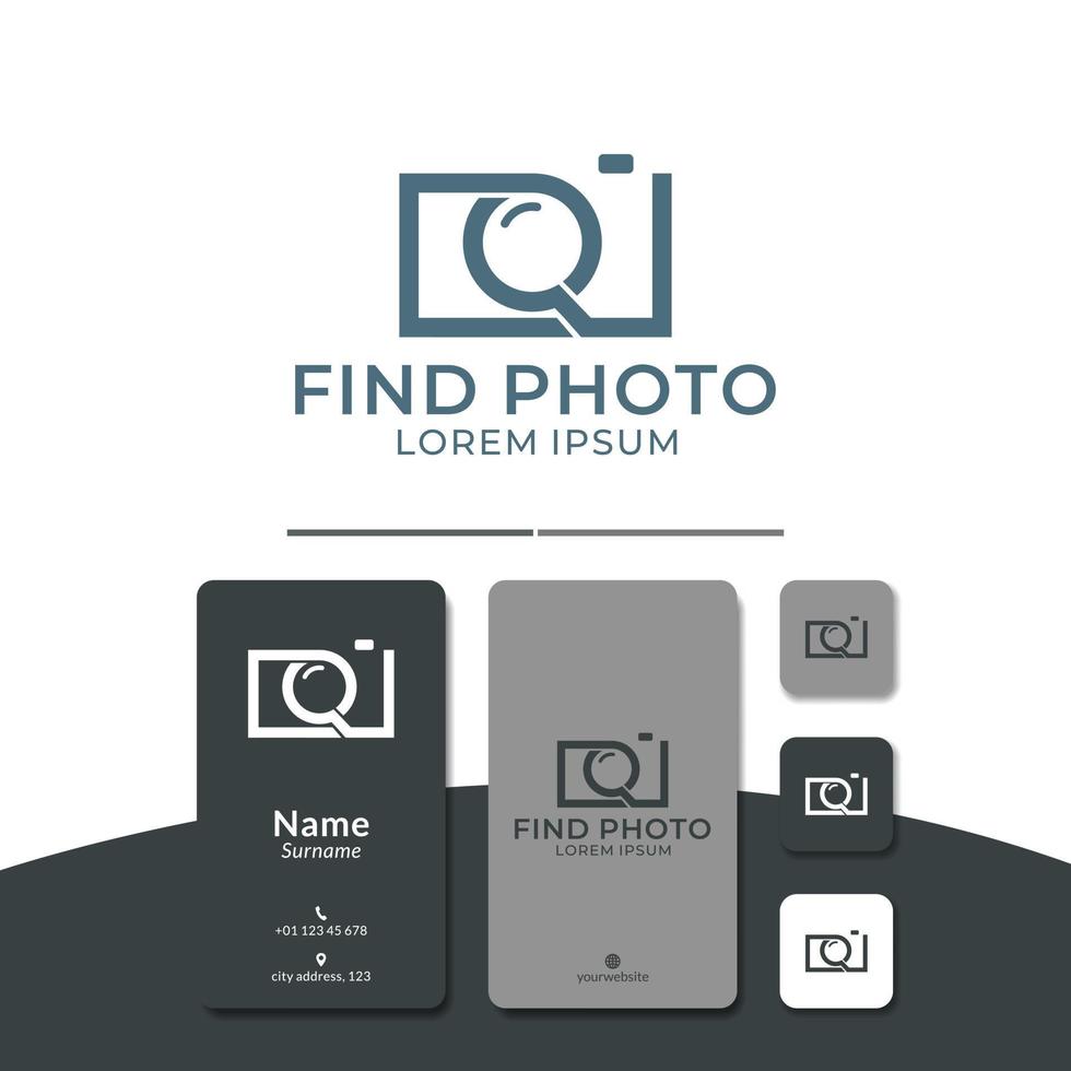 search photo logo design, find, camera. vector