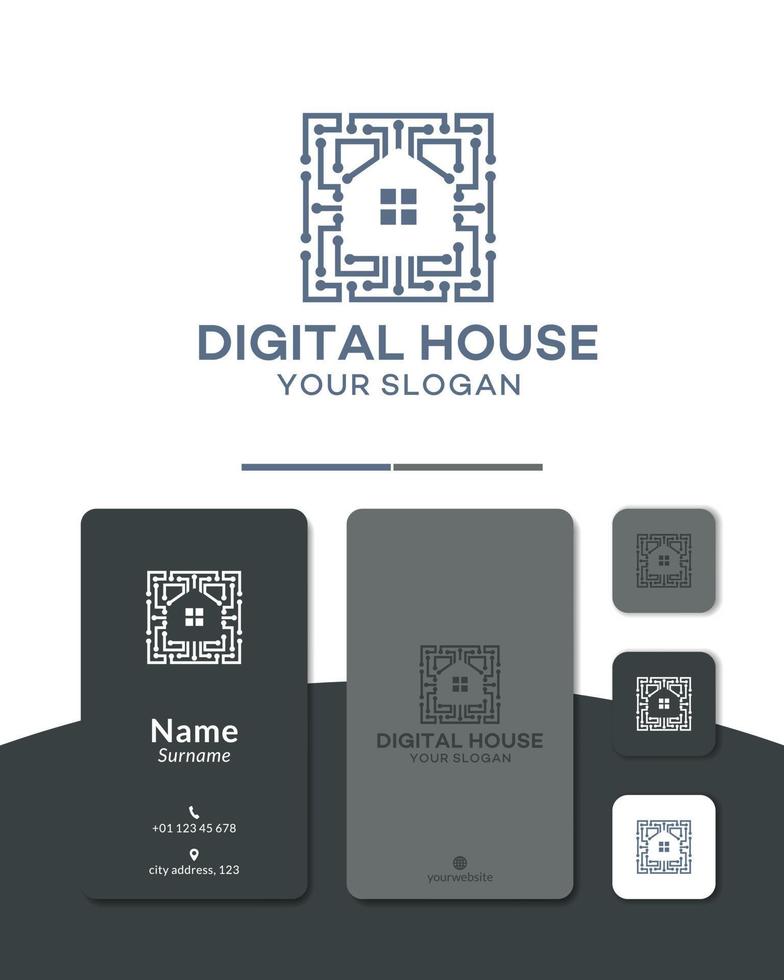 ogo design home network, digital, data, connect, house, smart, icon symbol vector. vector
