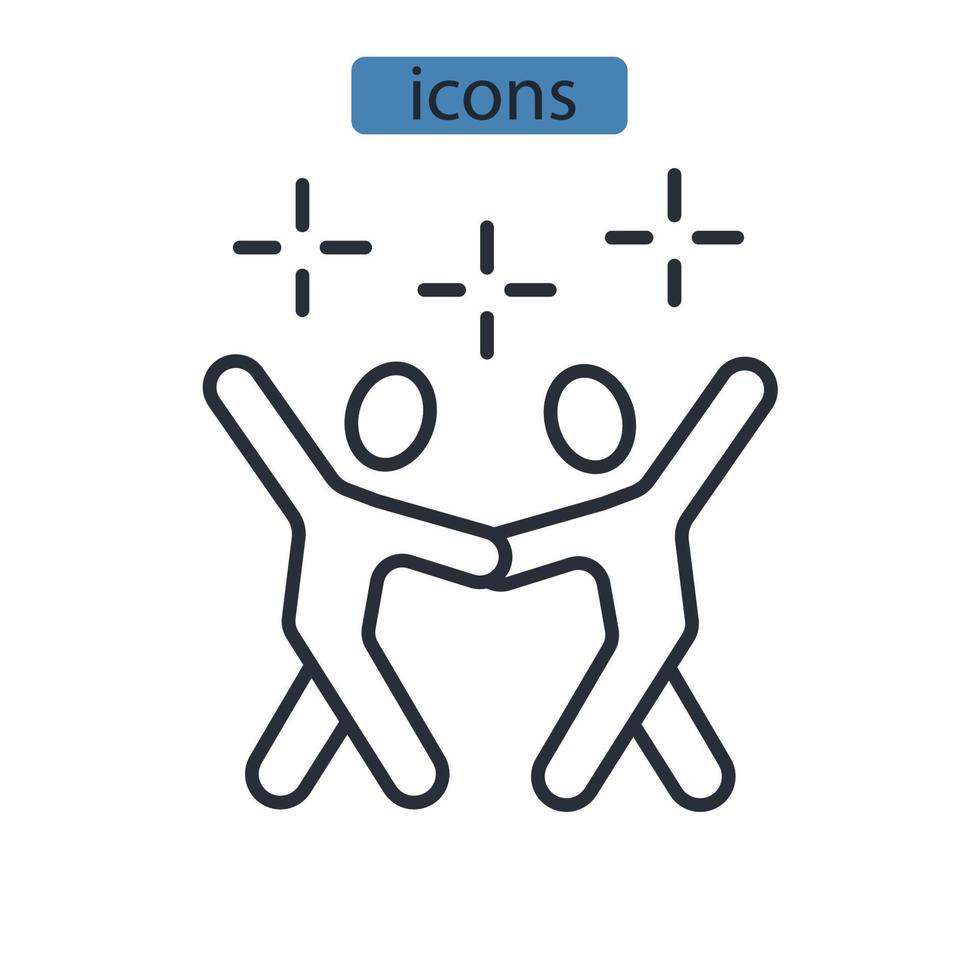 dancing icons  symbol vector elements for infographic web