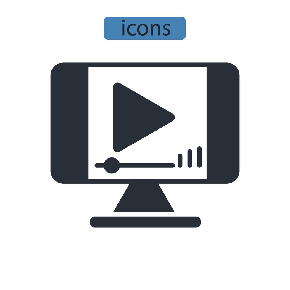 iconos de video símbolo elementos vectoriales para web infográfico vector