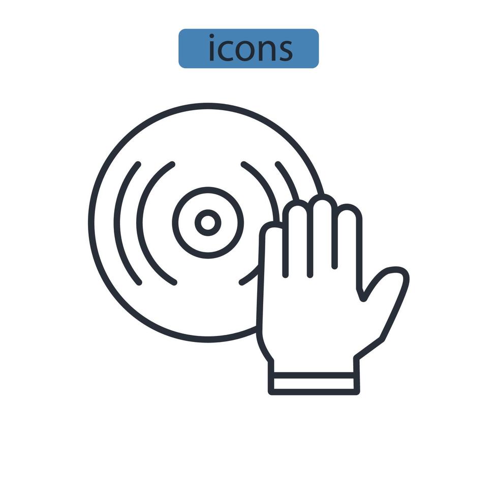 dj icons  symbol vector elements for infographic web