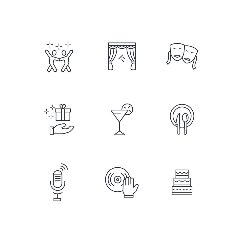 Event icons set . Event pack symbol vector elements for infographic web