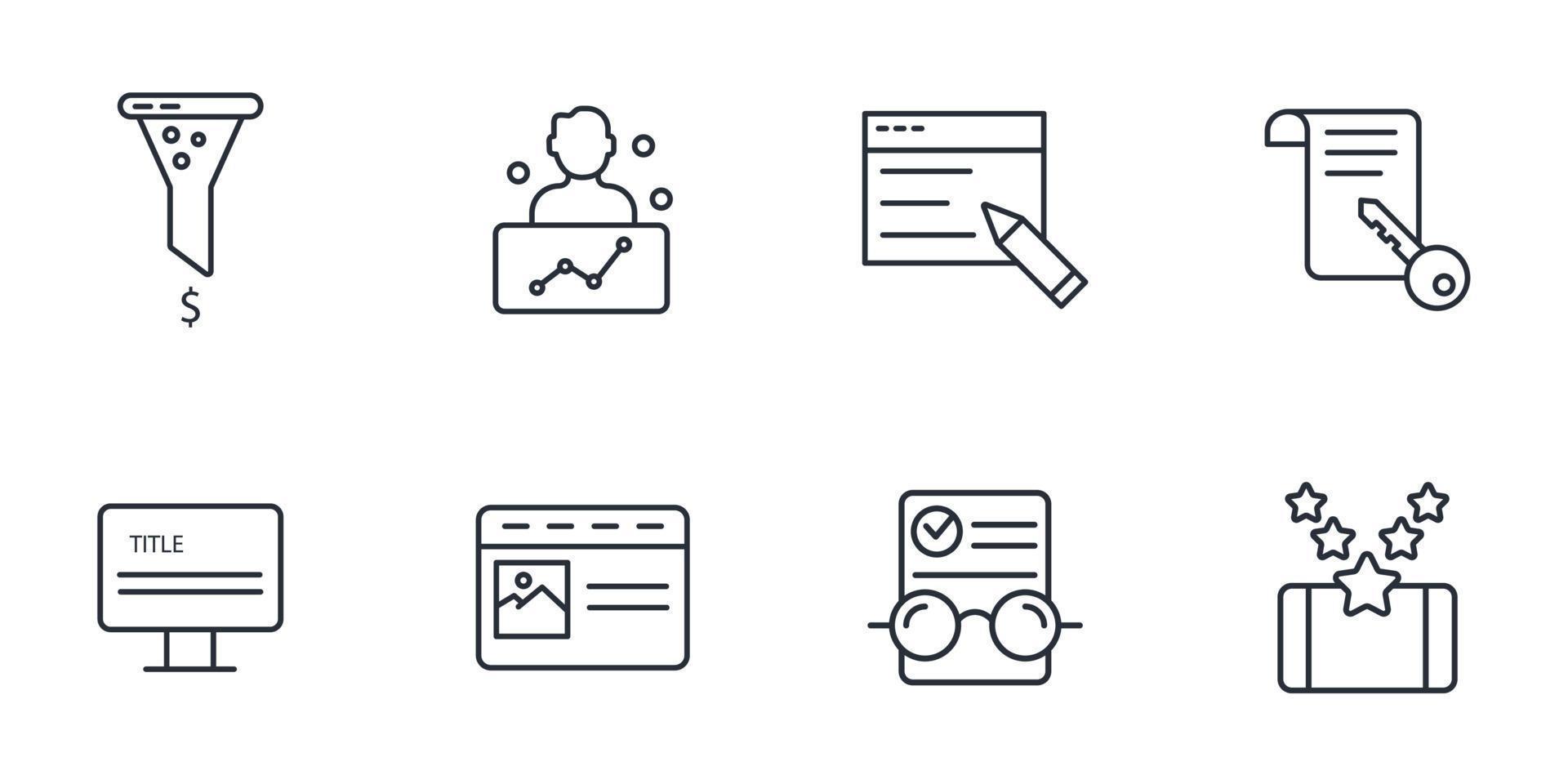 SEO icons set . SEO pack symbol vector elements for infographic web