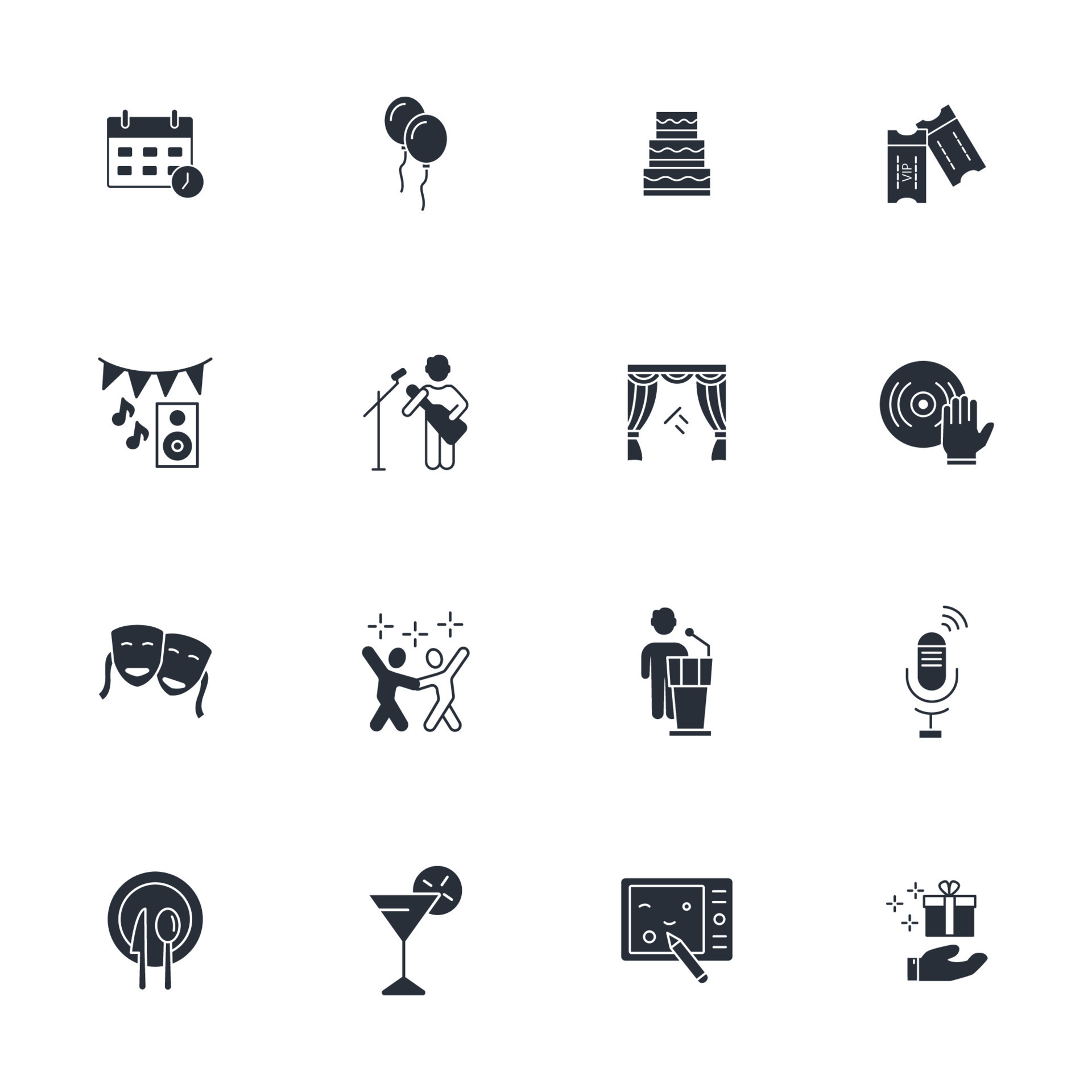 Event icons set . Event pack symbol vector elements for infographic web ...