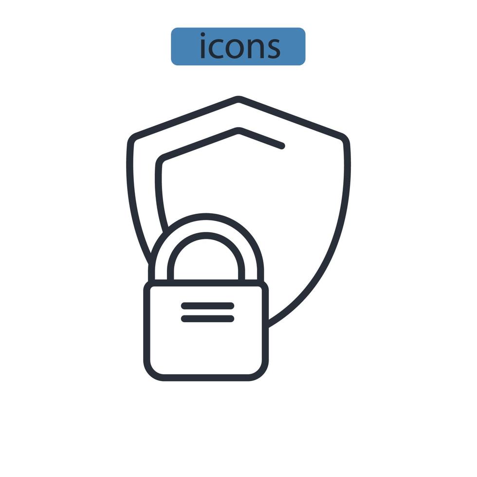 iconos de protección símbolo elementos vectoriales para web infográfico vector