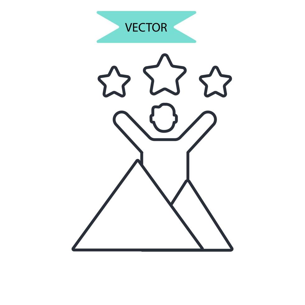 iconos de éxito símbolo elementos vectoriales para web infográfico vector