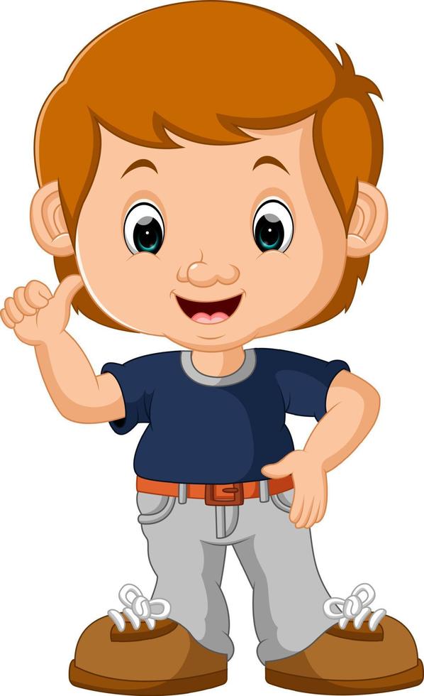 cute boy cartoon vector