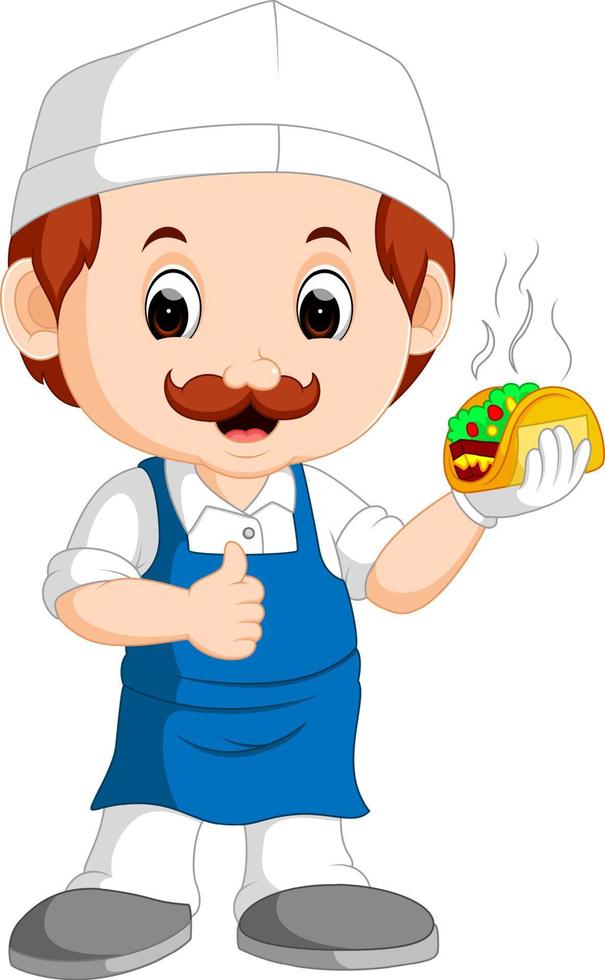 cartoon cute funny chef vector