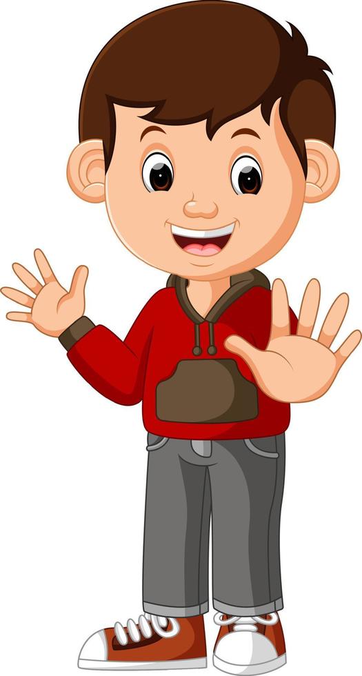 Cute boy cartoon good posing vector