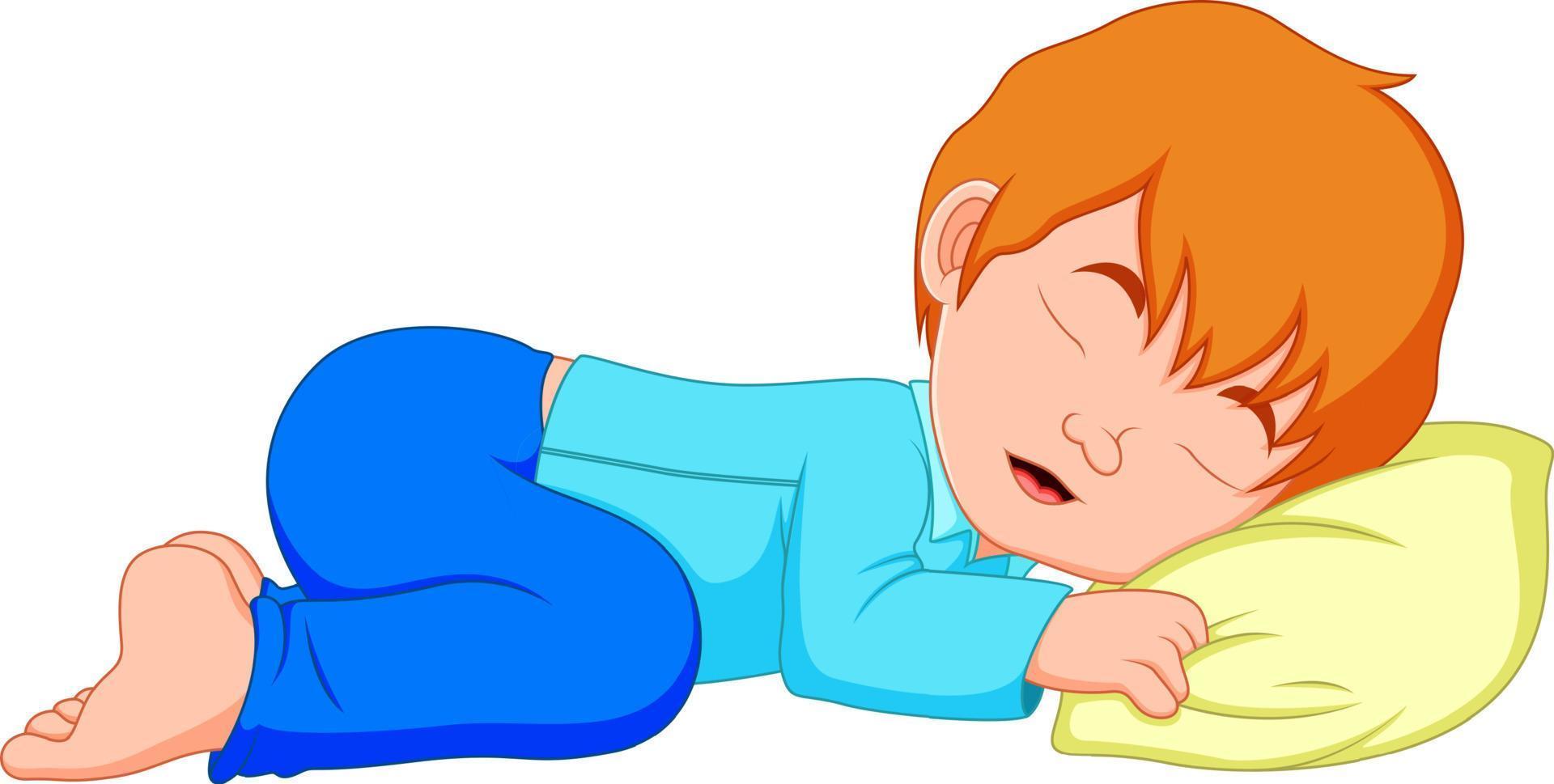 little boy sleeping on a white background vector