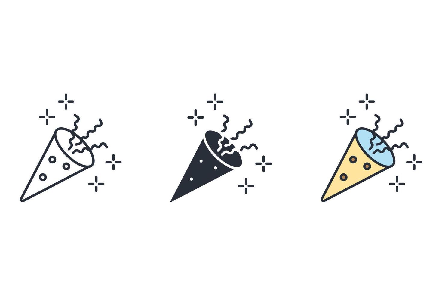 Confetti icons  symbol vector elements for infographic web