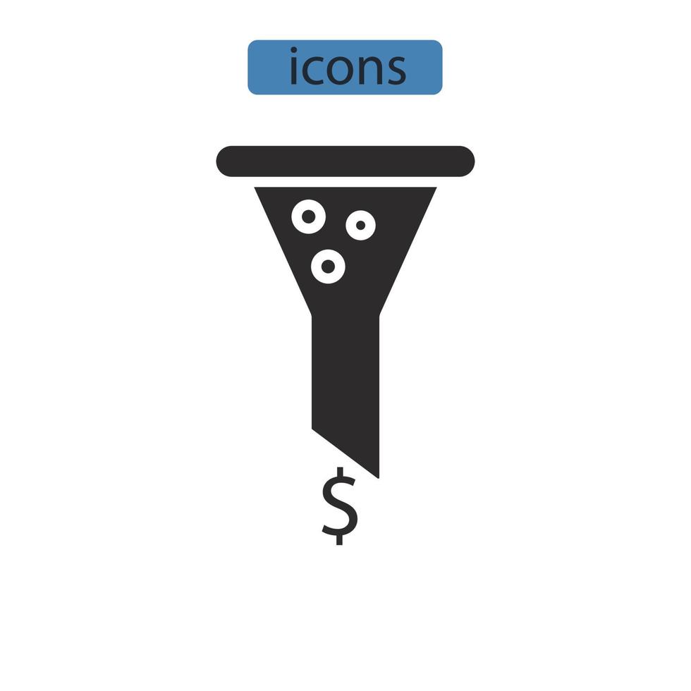 elementos de vector de símbolo de iconos de seguimiento de conversión para web de infografía