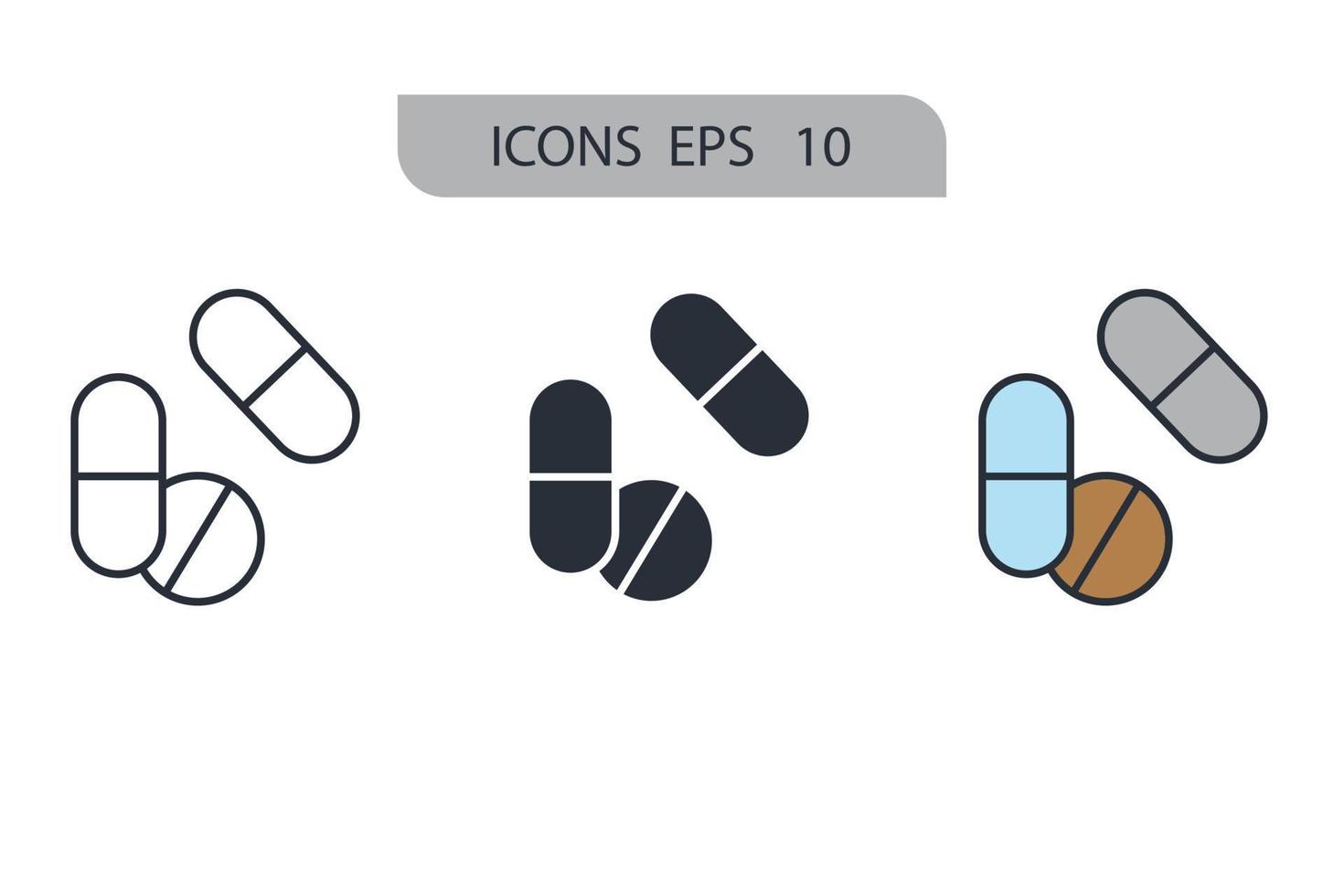 píldoras iconos símbolo elementos vectoriales para infografía web vector