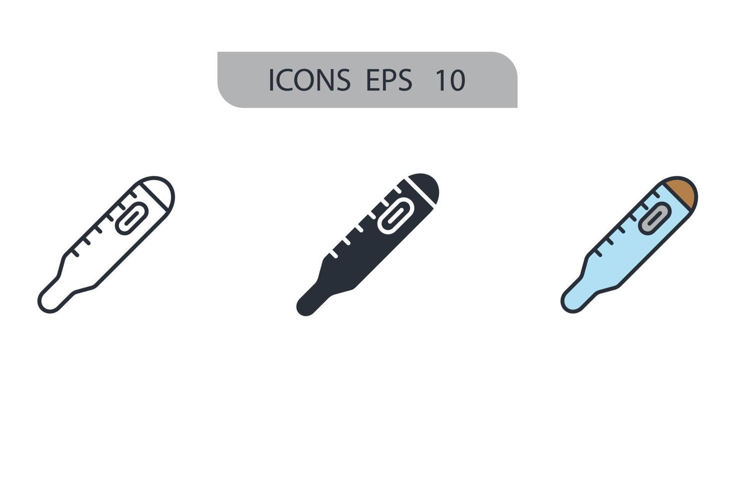 iconos de termómetro símbolo elementos vectoriales para web infográfico vector