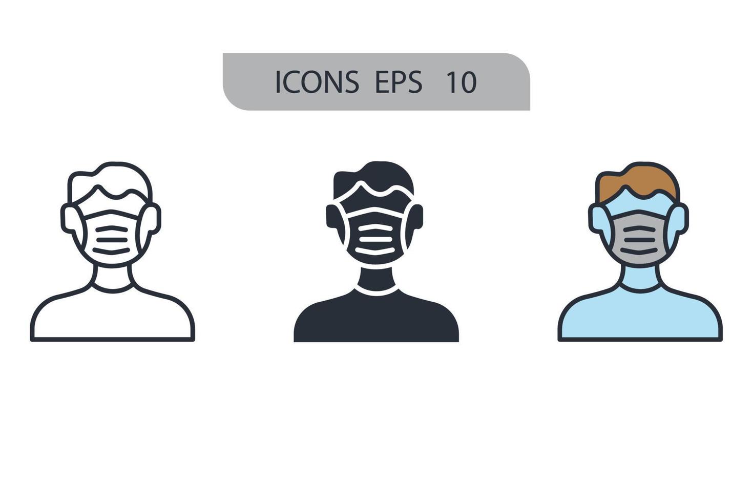 respirator mask icons  symbol vector elements for infographic web